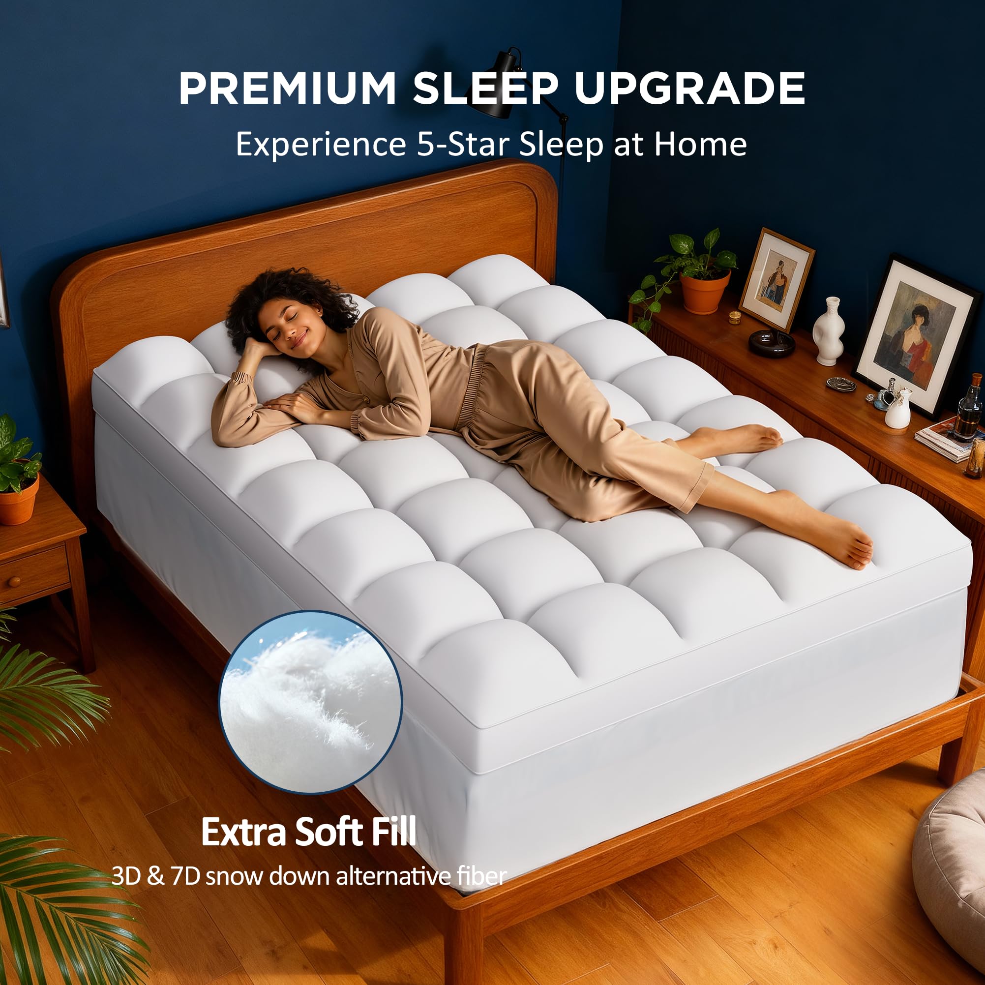 Airtree cooling-gel memory foam core contours the body for firm, supportive alignment.