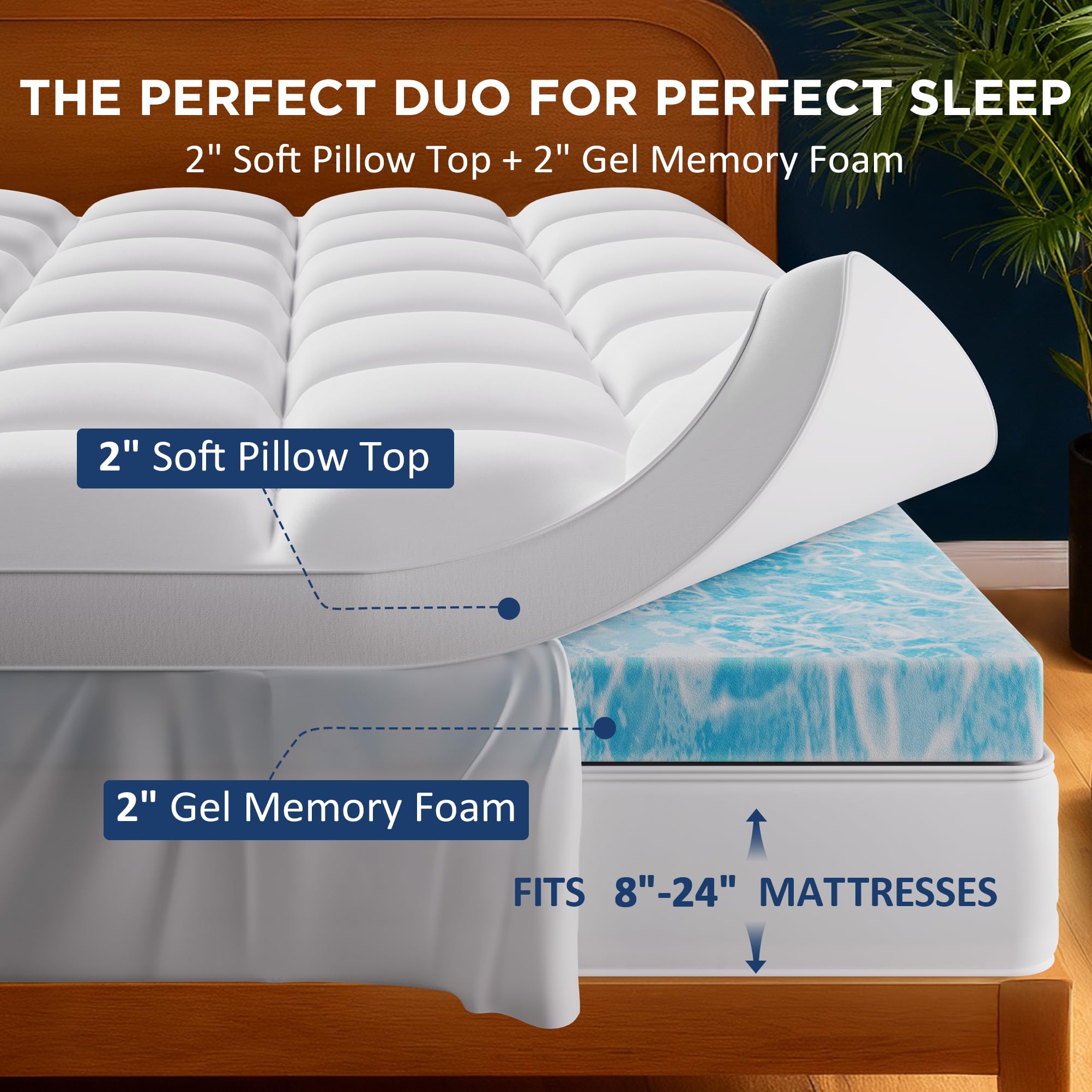 Airtree removable pillow-top soft cushion layer adds plush comfort for restful sleep.