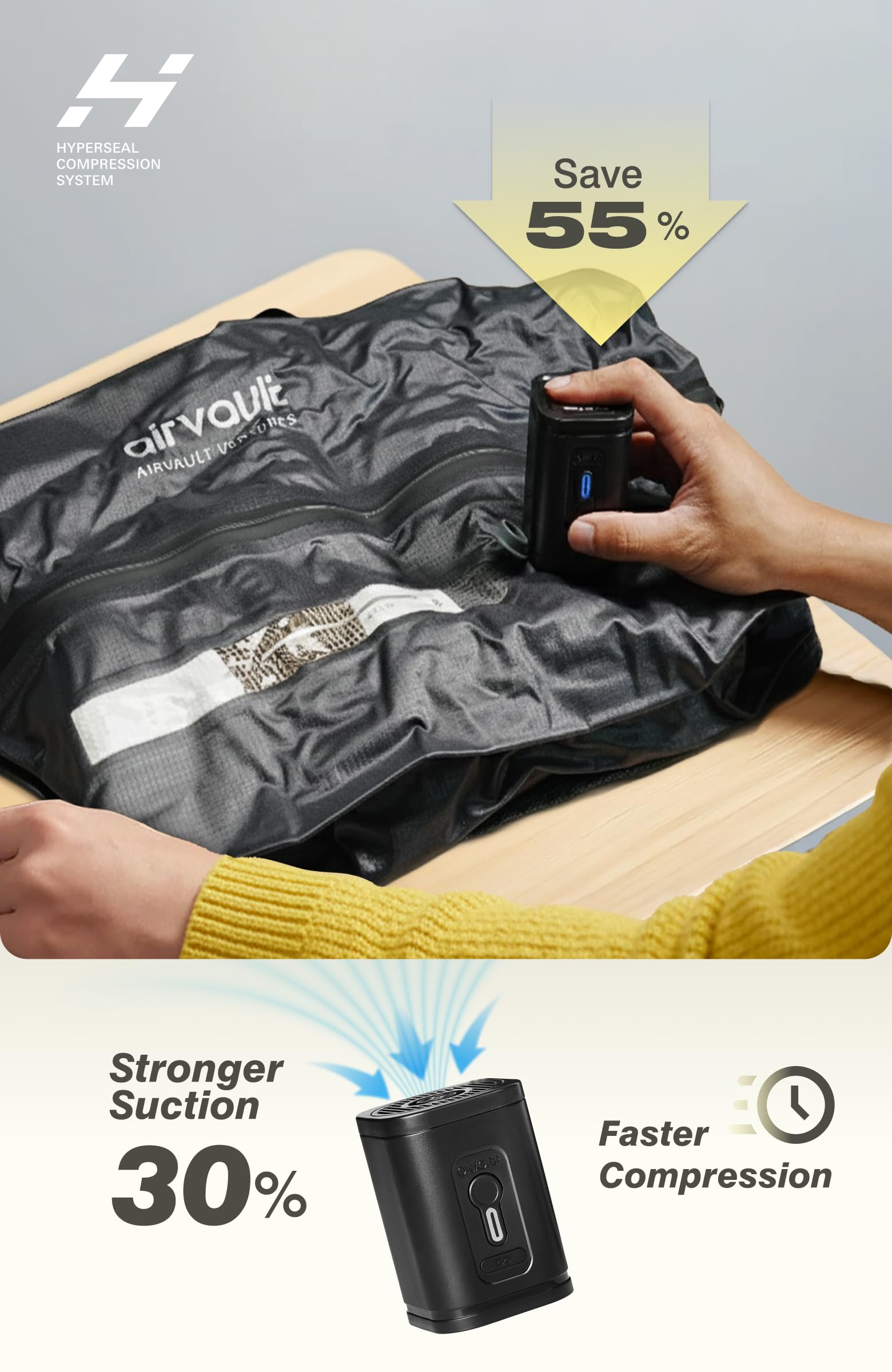 AirVault bags use durable recycled materials for long trips.