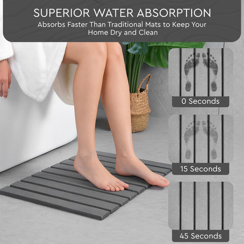 Airviv fast-drying mineral surface mat helps keep bathrooms puddle-free