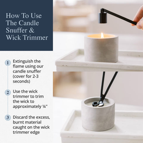 Airy Abode Wick Trimmer in brushed copper for stylish candle care