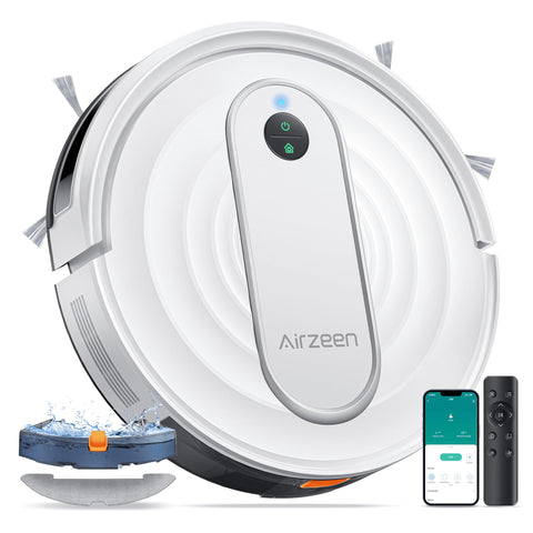 Airzeen robot vacuum with 4000Pa suction powering pet hair cleanup