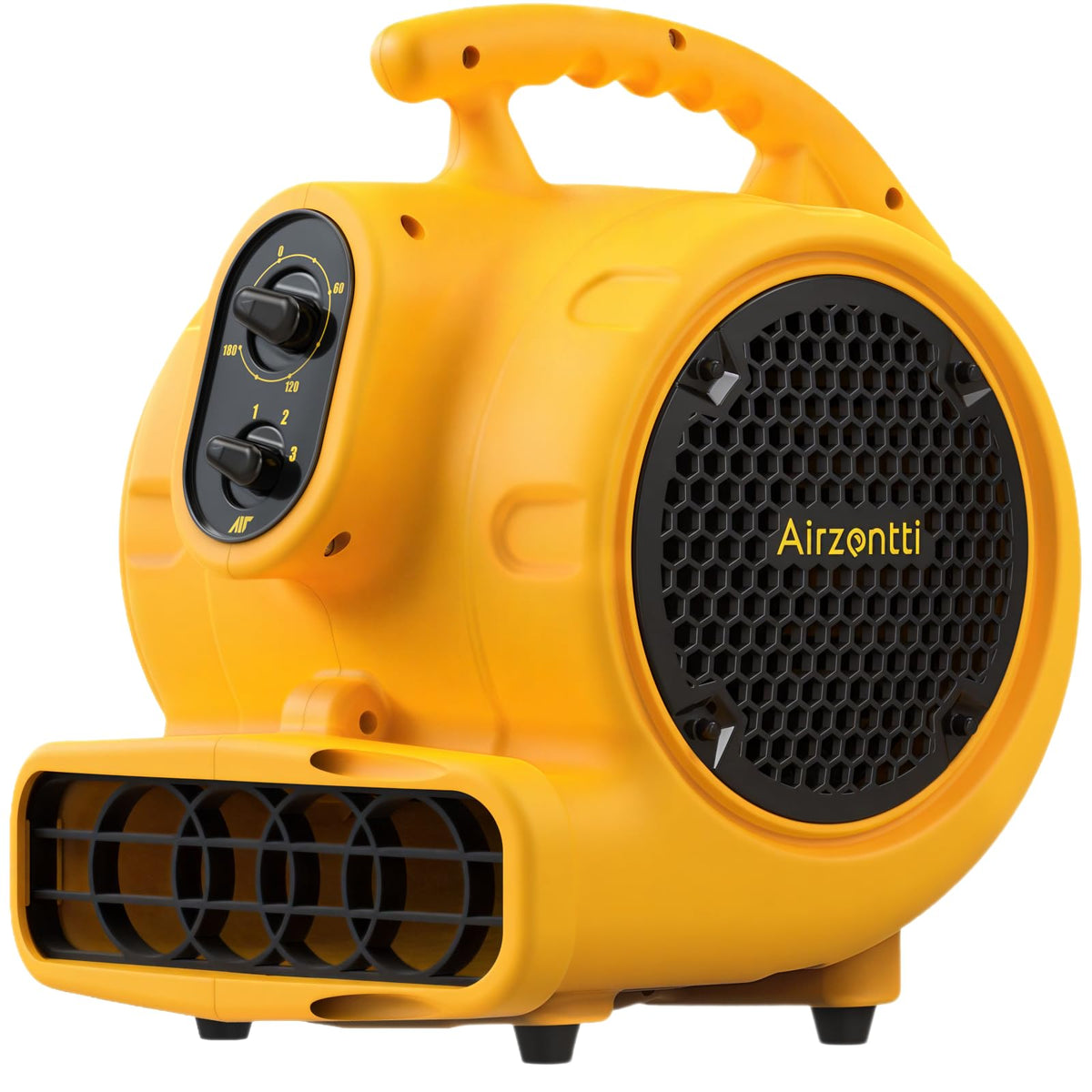 Airzentti Air Mover front view delivering strong airflow for quick drying.