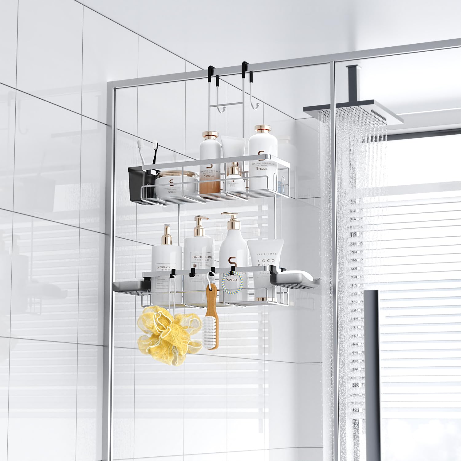 Aitatty anti-slip silicone top reduces movement on doors.
