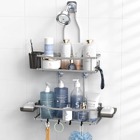 Aitatty hanging shower caddy over showerhead installation for clutter-free bath