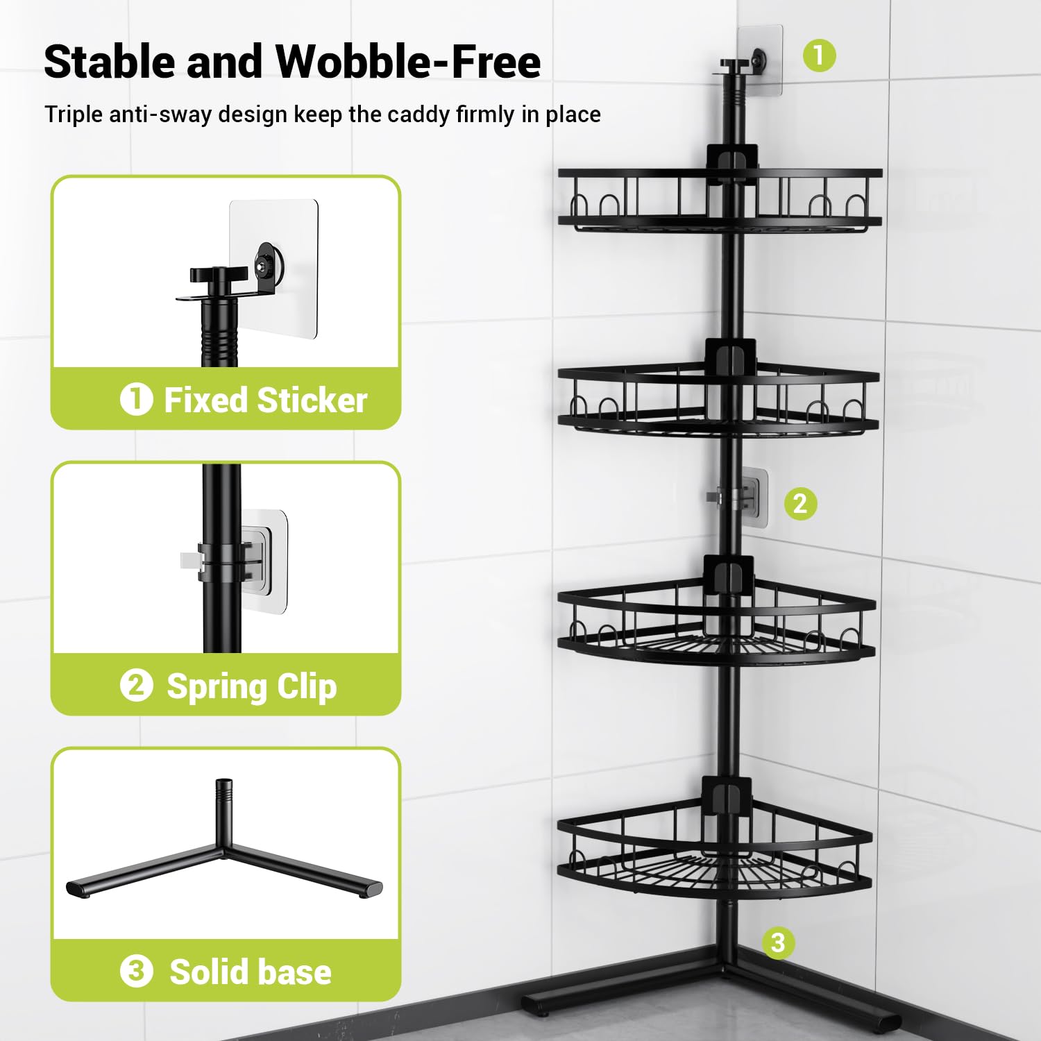 Aitatty open-grid design promotes quick drainage and keeps shelves dry.