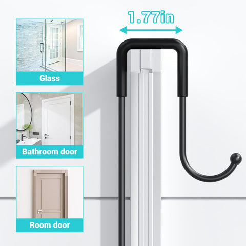 Aitatty over-the-door shower caddy anti-slip top protecting doors and preventing movement.