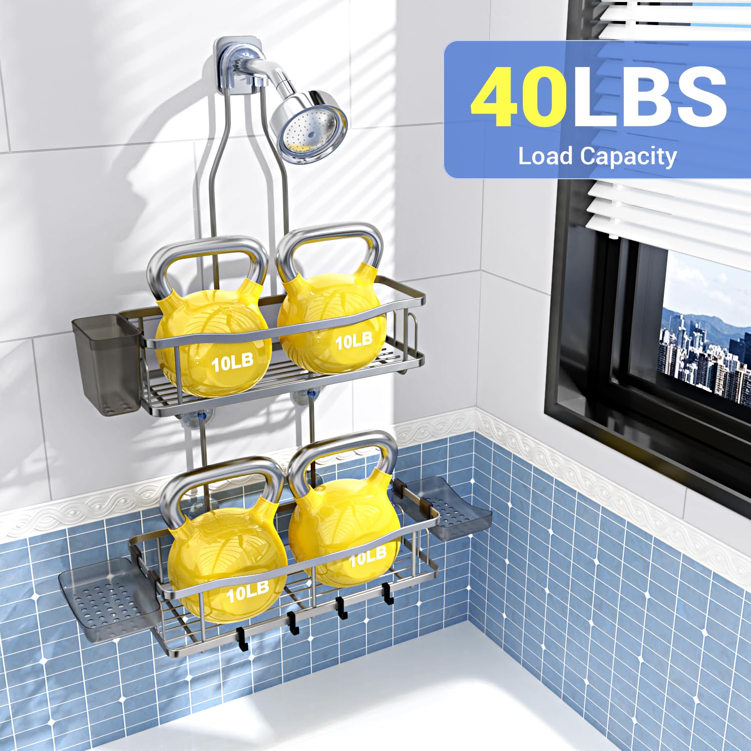 Aitatty rustproof stainless steel construction resists moisture in wet bathrooms