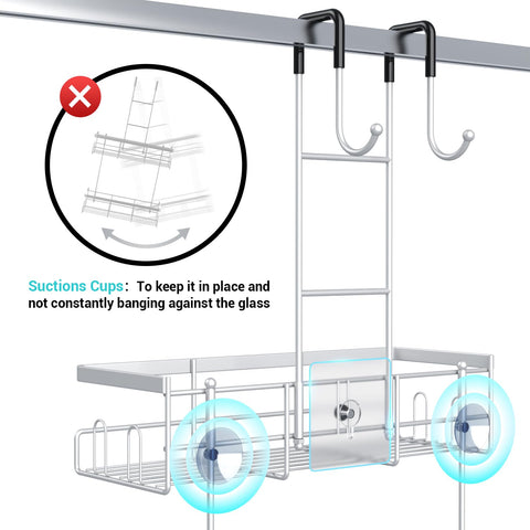 Aitatty suction cups provide stable mounting on a bathroom door.