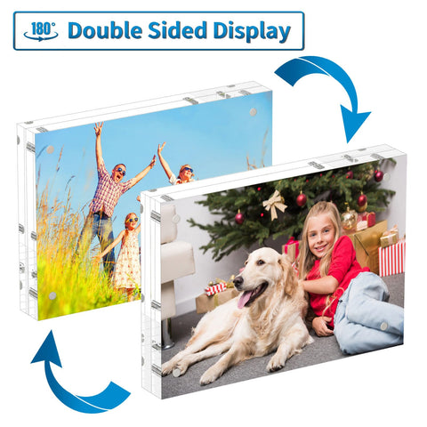AITEE 4x6 acrylic picture frame double‑sided display highlights floating look for stylish home or office
