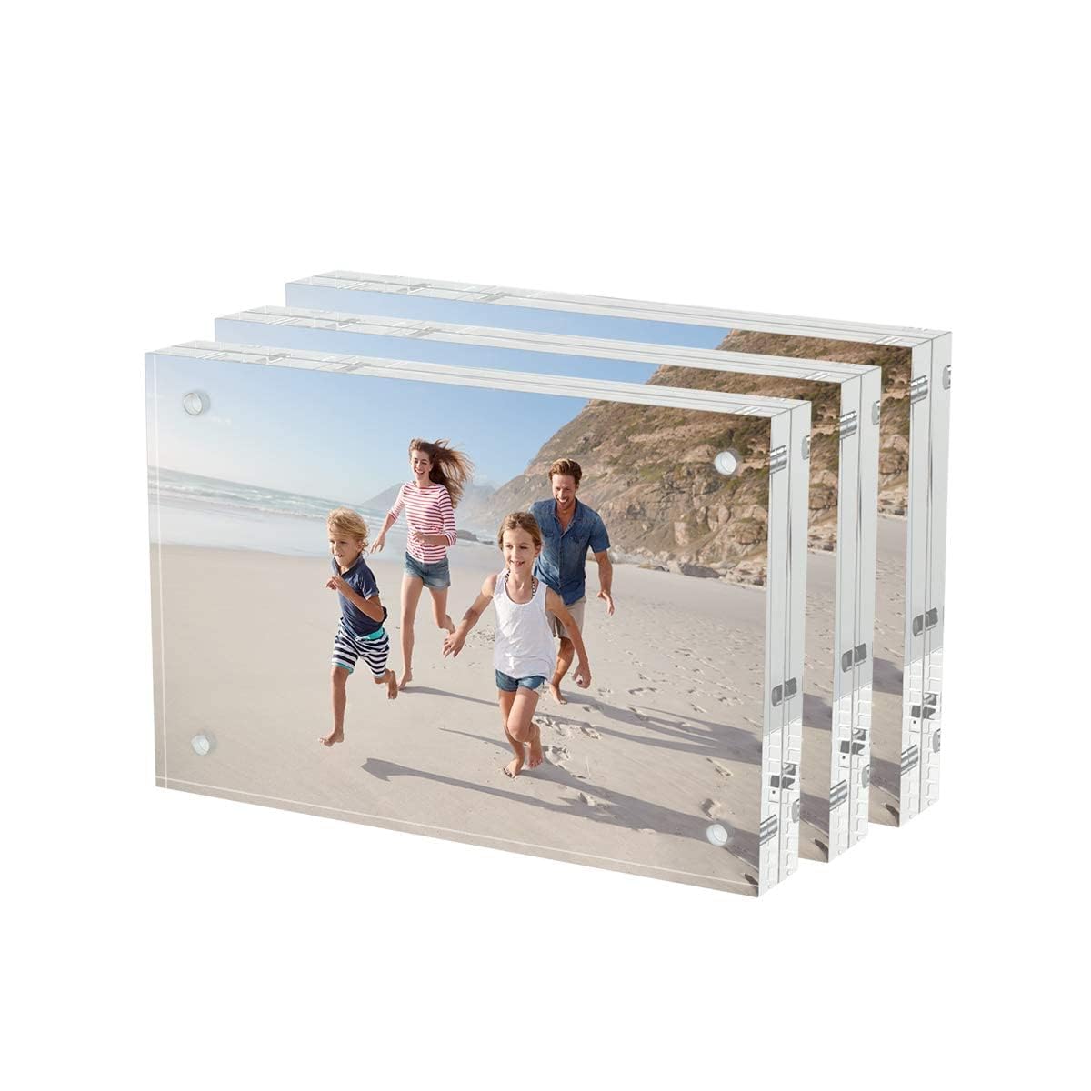 AITEE 4x6 acrylic picture frame front view showcasing clear, double‑sided display for desktop use