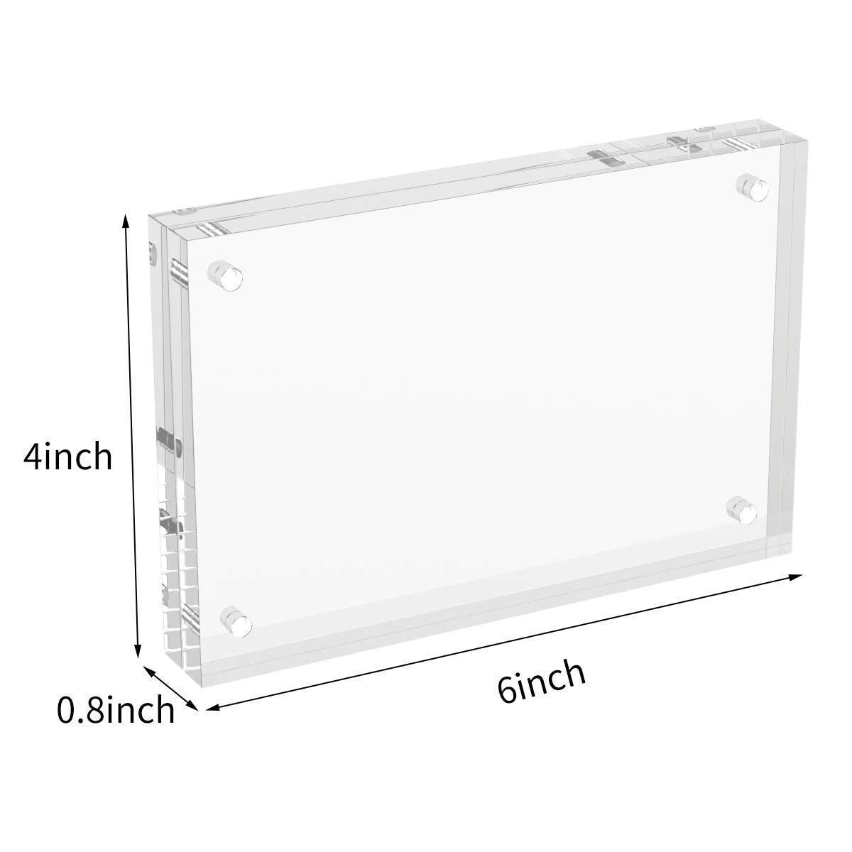 AITEE 4x6 acrylic frame side magnet assembly demonstrates sturdy corner magnets for easy photo changes