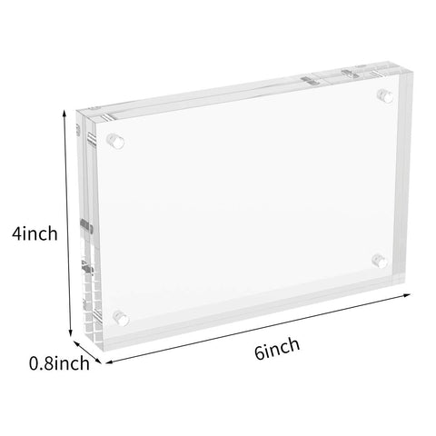 AITEE 4x6 acrylic frame side magnet assembly demonstrates sturdy corner magnets for easy photo changes