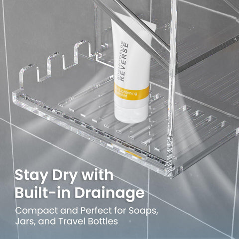 AITEE rustproof acrylic material keeps the organizer clear and durable in humid bathrooms