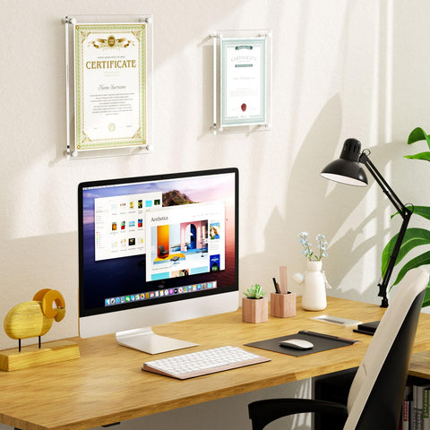Durable clear frame keeps memories protected in everyday display.