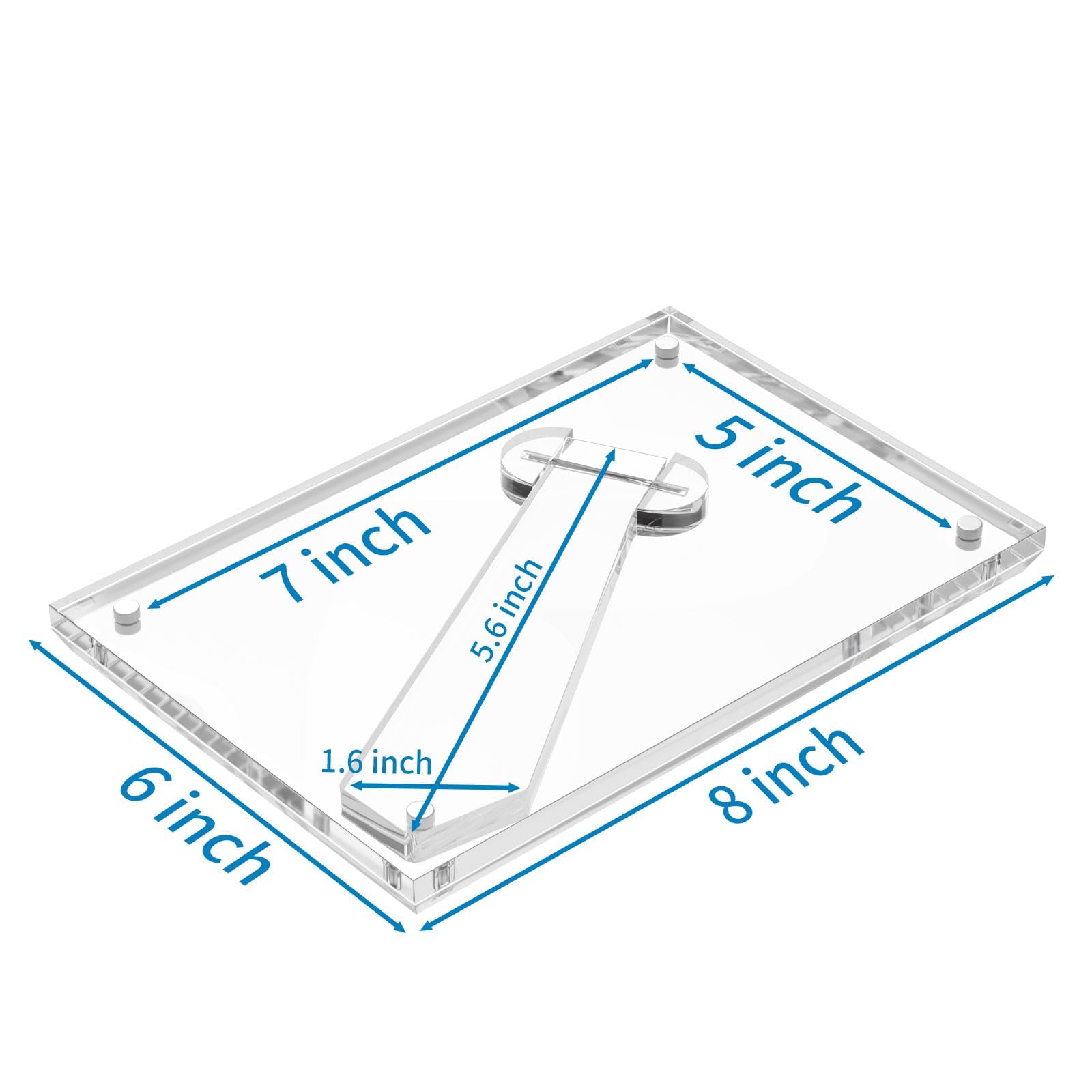 AITEE frameless acrylic frame with stand showcases a floating photo display