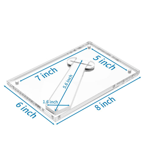 AITEE frameless acrylic frame with stand showcases a floating photo display