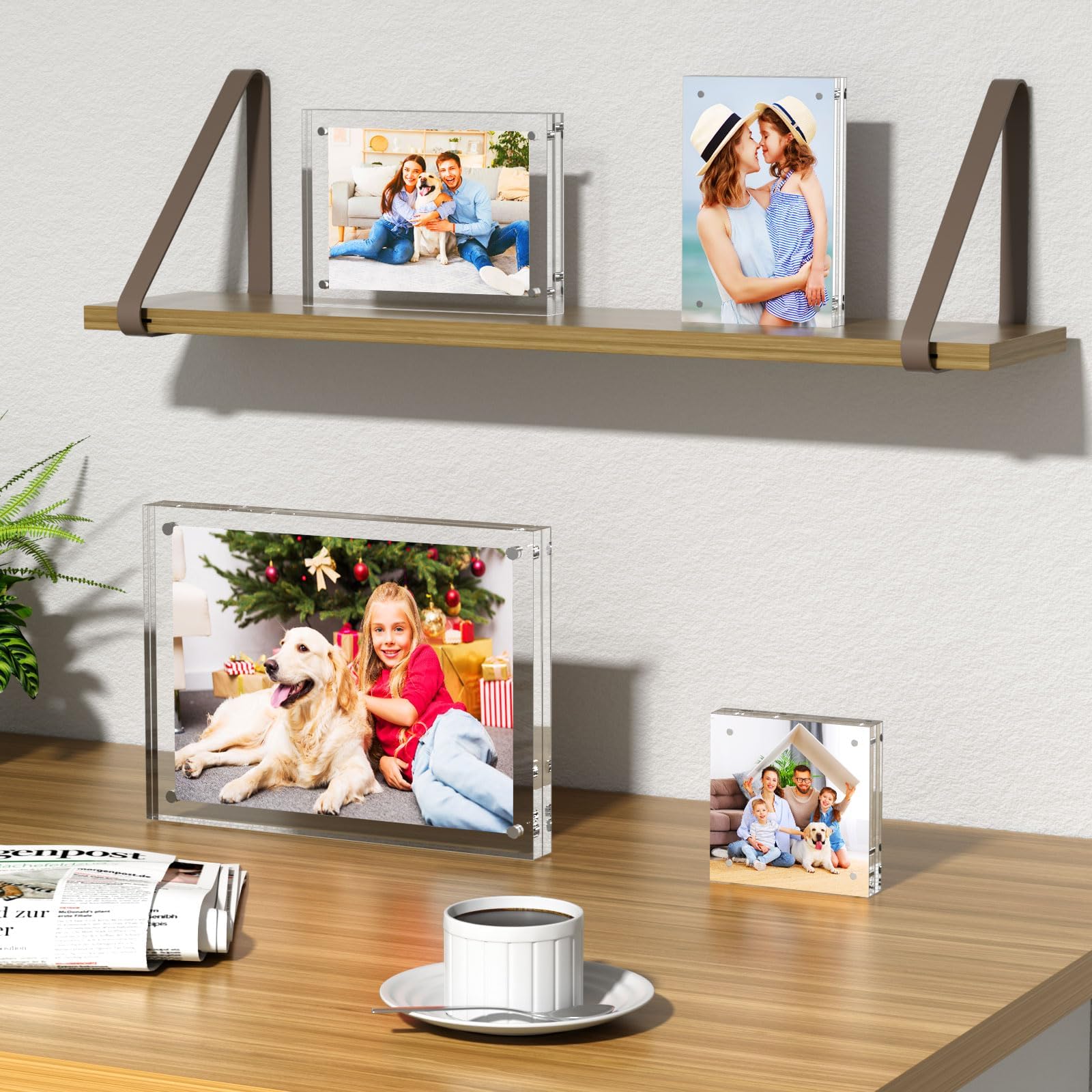 AITEE lucite magnetic picture frame clips reinforce corner attachment