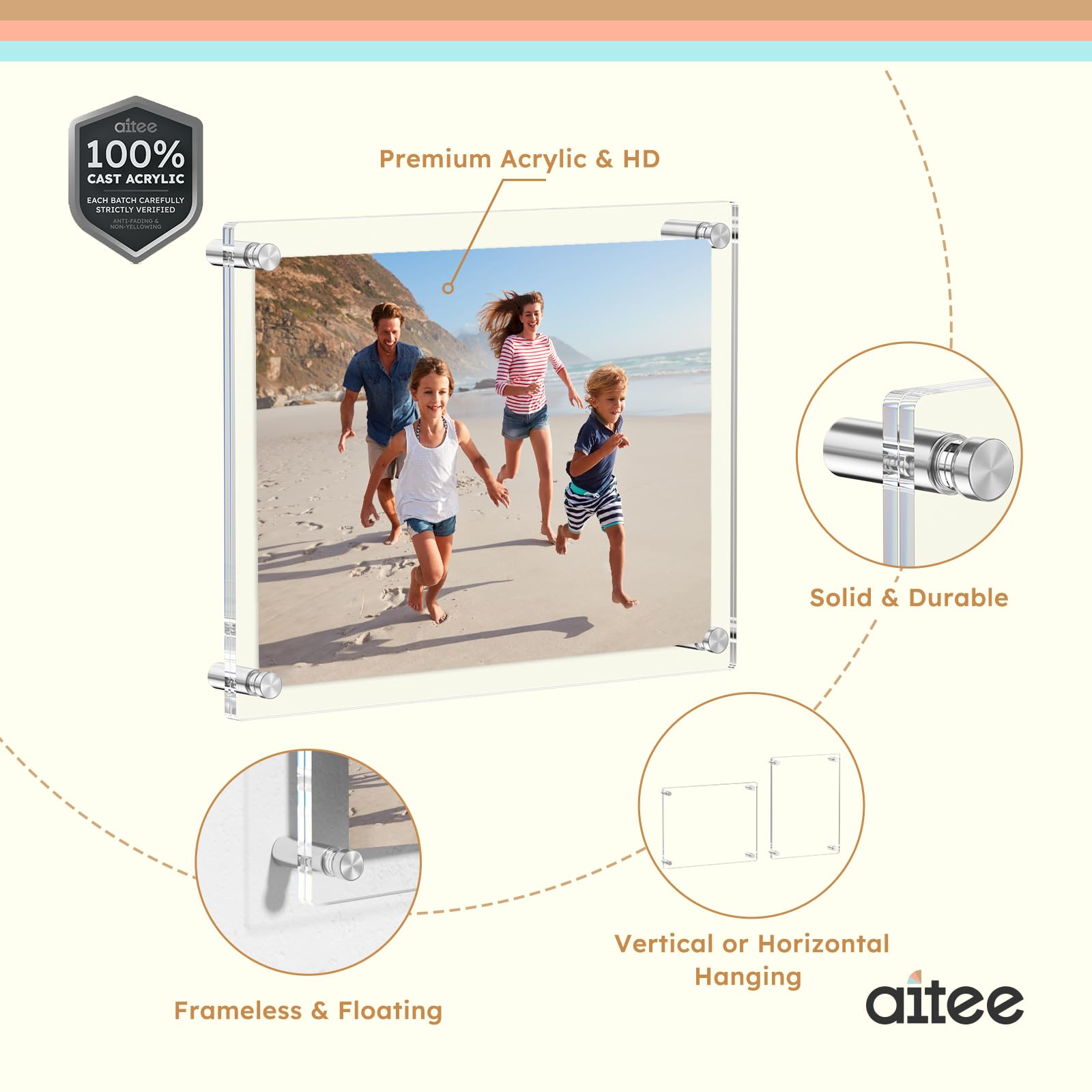 Wedding gallery display frame: sleek, clear presentation for memories.