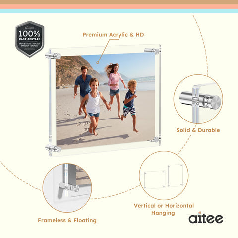 Wedding gallery display frame: sleek, clear presentation for memories.