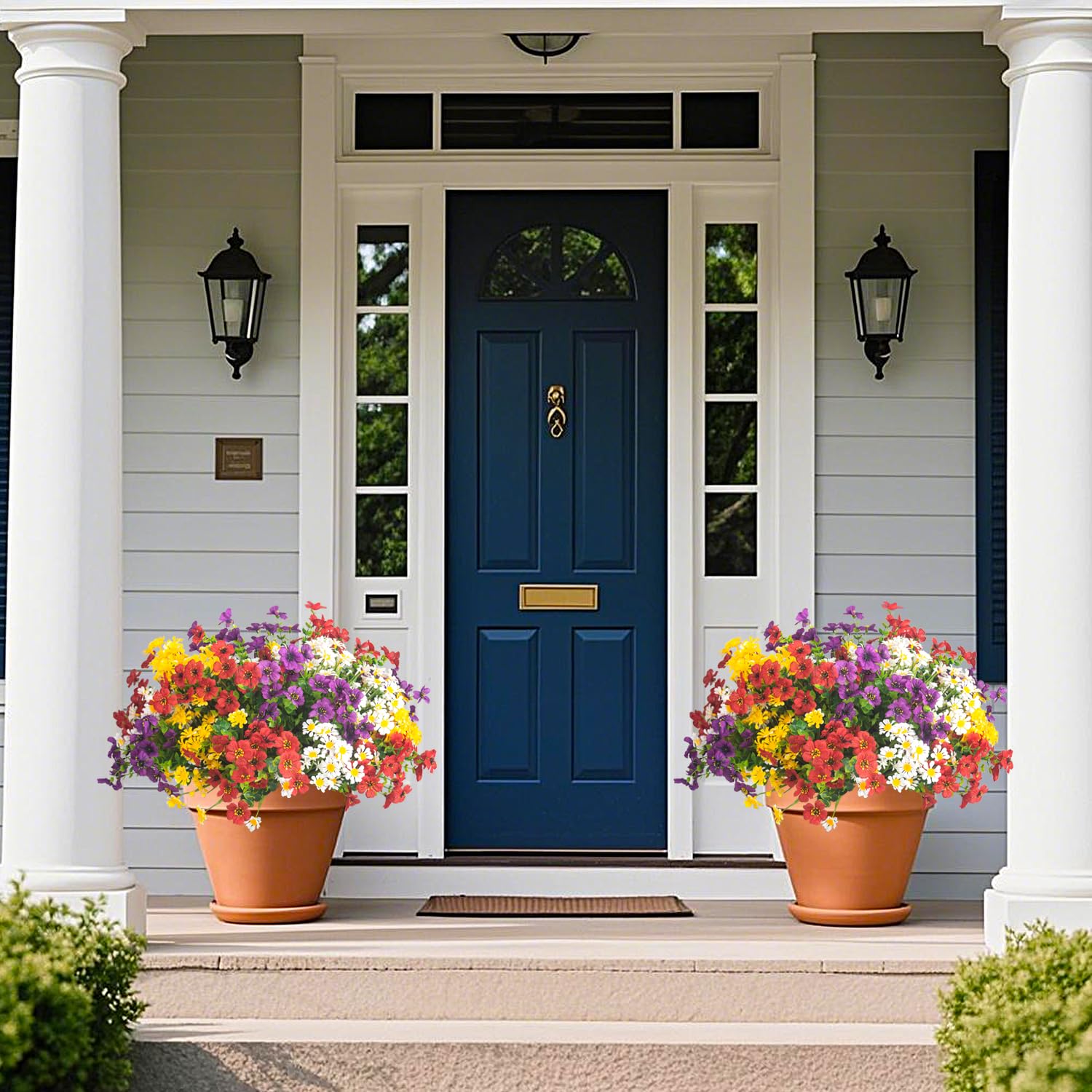 AITISOR porch display daisies with bendable stems for easy arrangements.