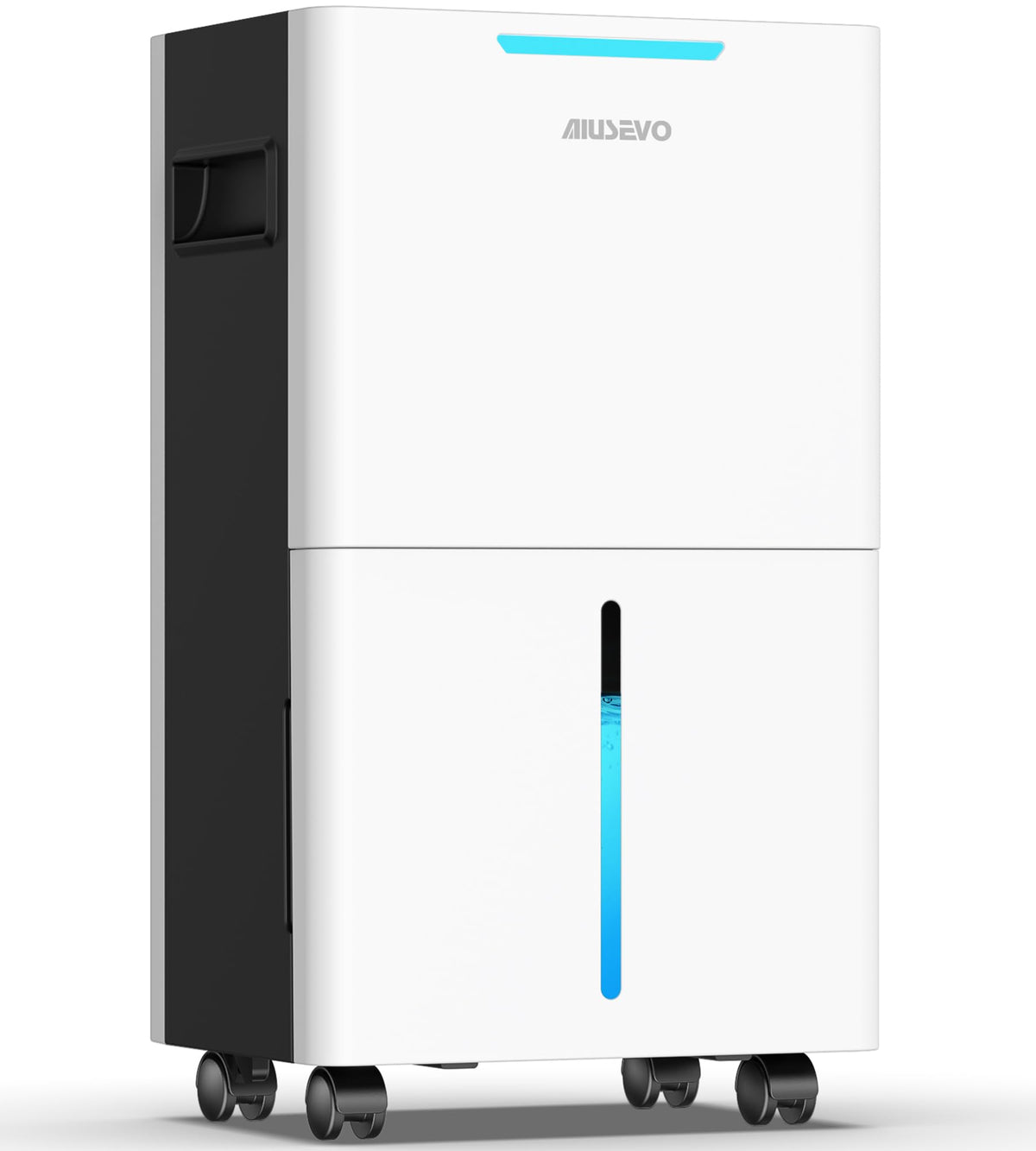 Aiusevo 1500 sq ft dehumidifier front view reduces moisture in open spaces.