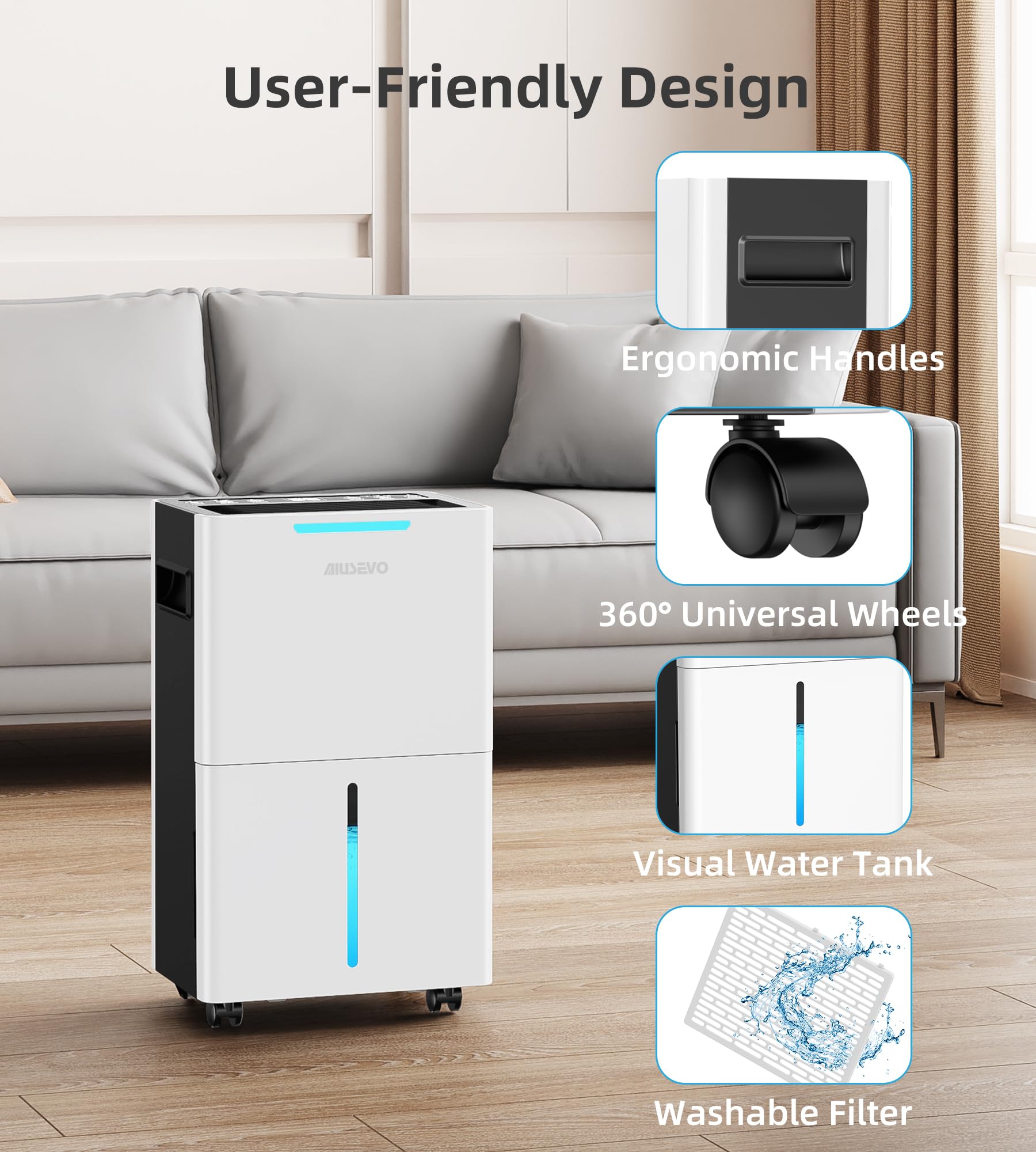 Aiusevo basement setup with dehumidifier keeps spaces dry and comfortable.