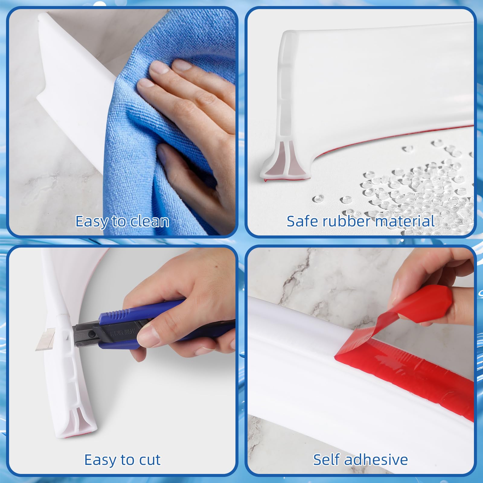 AiVeUao self-adhesive strip provides durable, waterproof seal on various surfaces.
