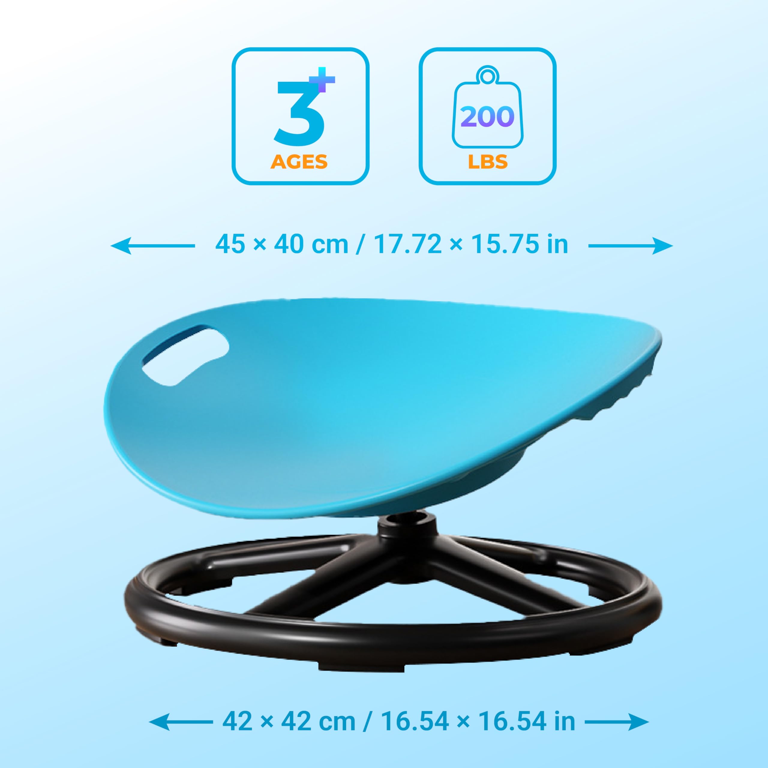 Aivher chair with anti-slip pads stays stable on any floor.