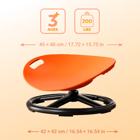 Aivher orange oval seat enhances visibility and engaging sensory experiences.