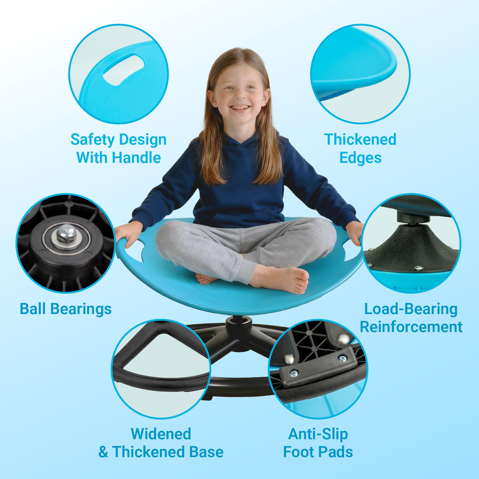 Aivher Spinning Chair safety handle provides secure grip during spins.