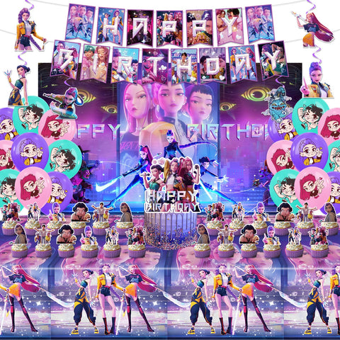 AIXPROBEAD Demon Hunters banner for vibrant party decor and memorable photos.