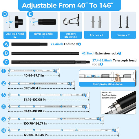 AIZESI all-weather curtain rod remains stylish and durable indoors and outdoors.