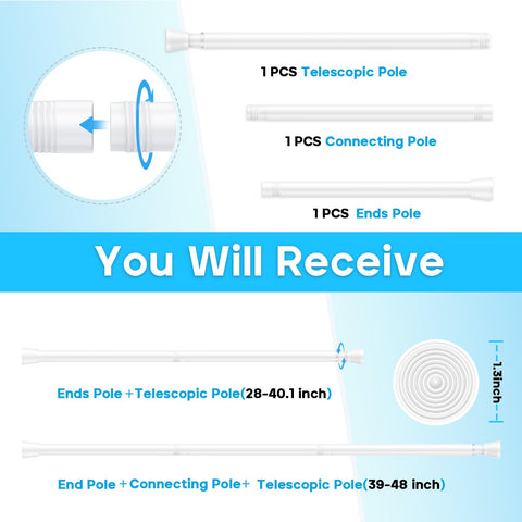 AIZESI white no-drill curtain rod demonstrating easy installation