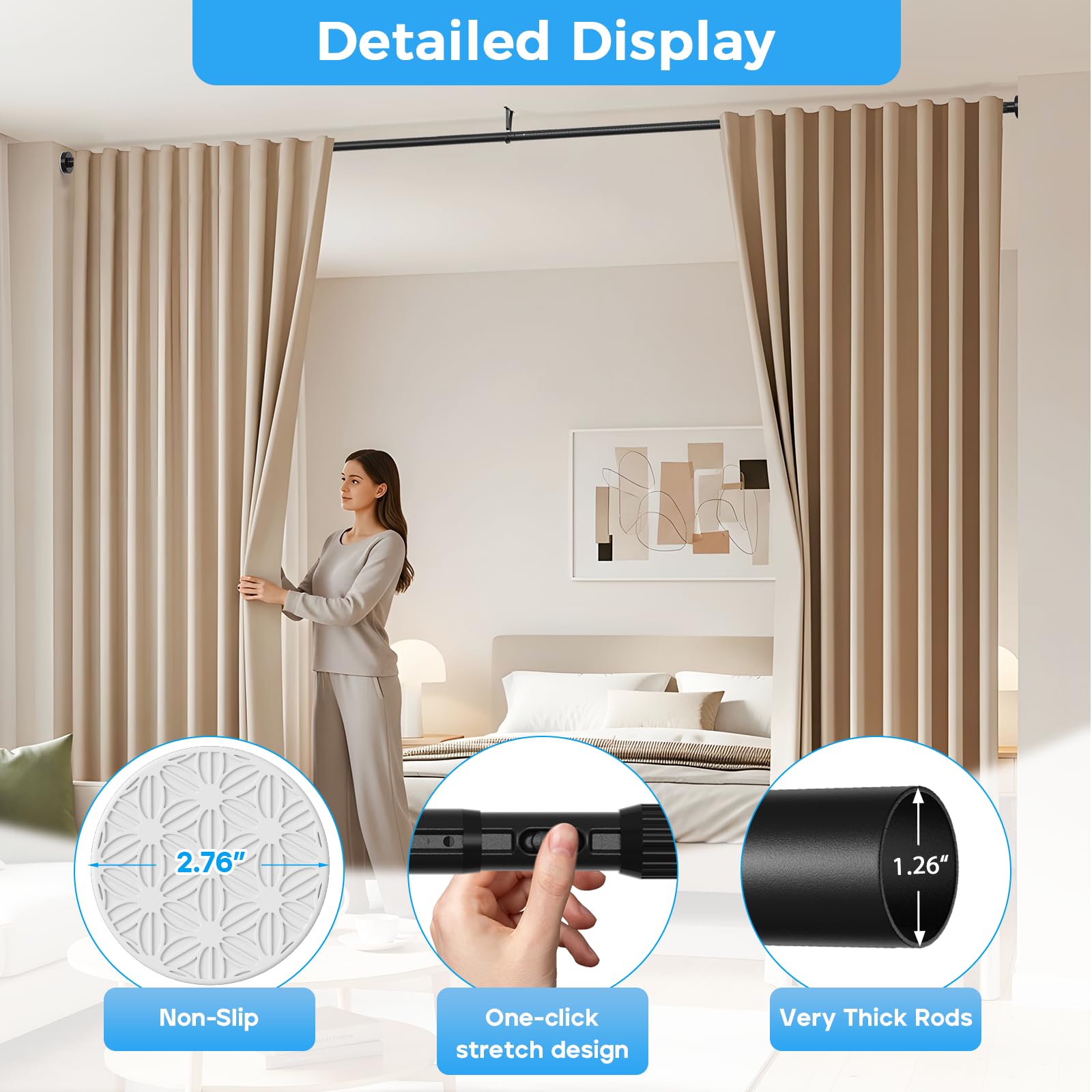 AIZESI no-drill installation demonstrates easy setup without tools.