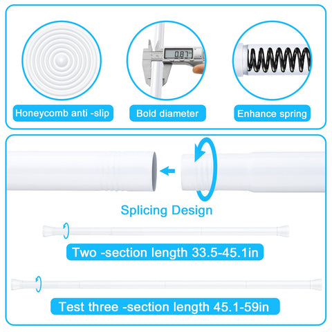 AIZESI rod with non-slip enamel finish provides secure curtain support
