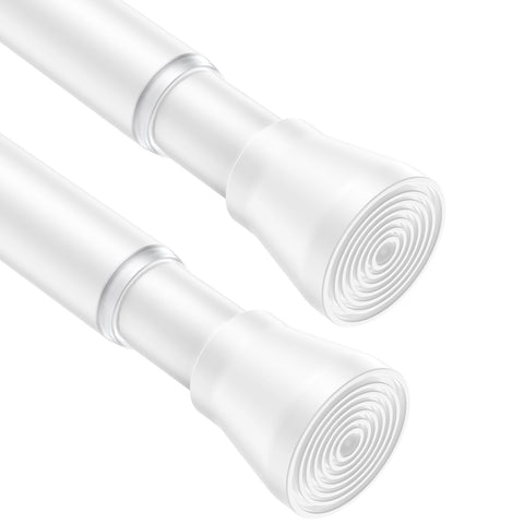 AIZESI spring tension rod extended between windows for secure, no-drill setup