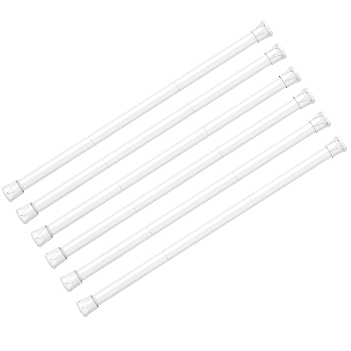 AIZESI tension curtain rod white, 28–48 inches, ideal for windows and doorways.