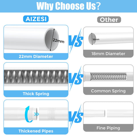 AIZESI tension rod strong-capacity up to 10 pounds for curtains