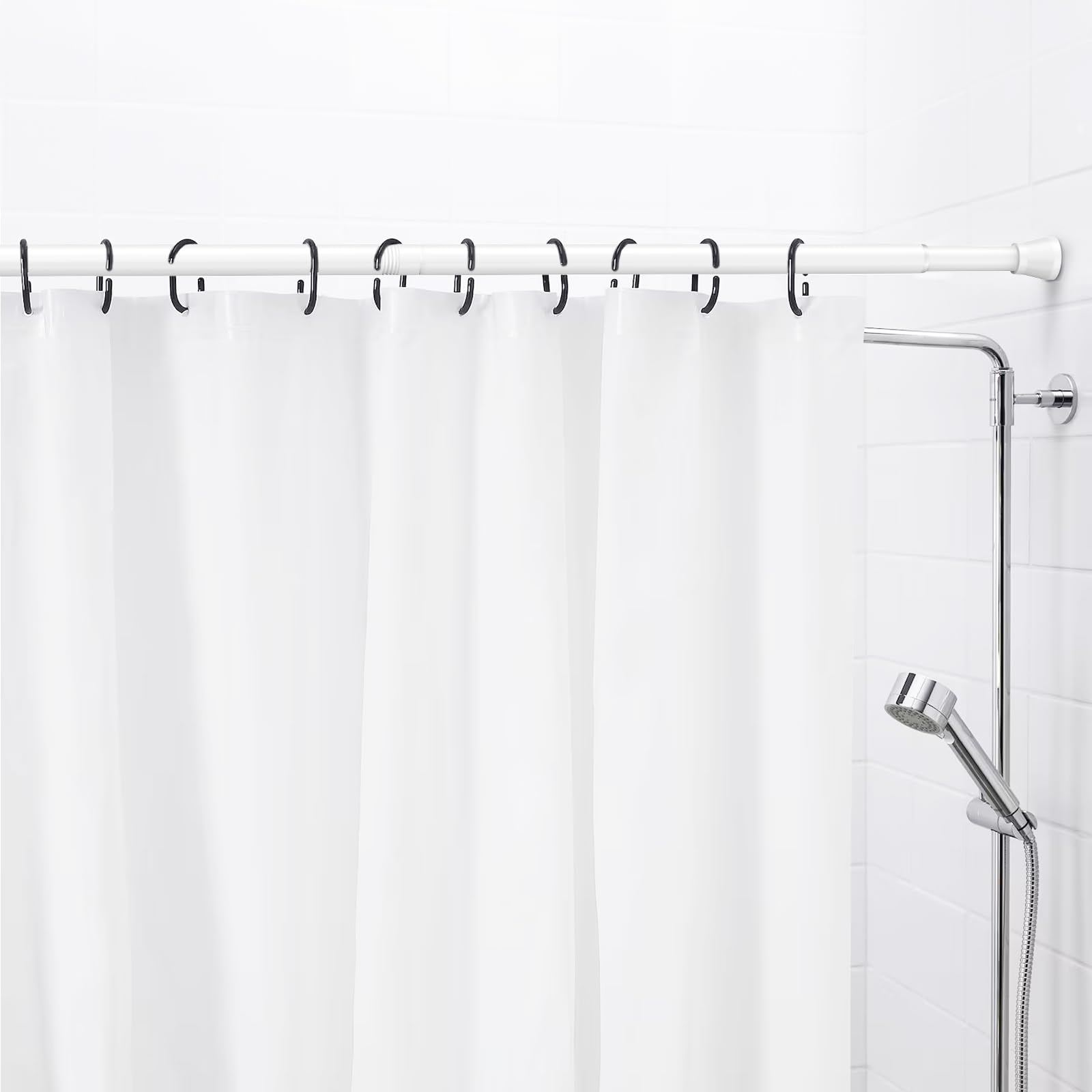 AIZESI tool-free-install curtain rod shown in living space