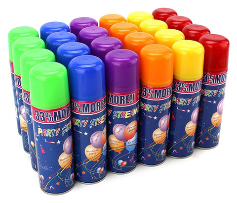 AJ Toys & Games ages 3+ streamer spray suitable for kids' parties.