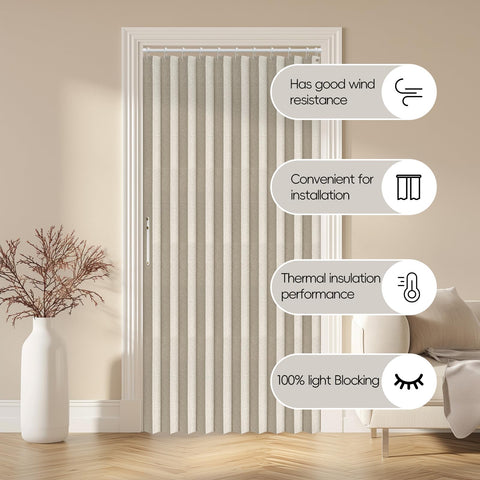 AJAZZ doorway curtain in cream white creating a neat invisible partition