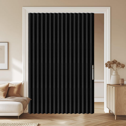 AJAZZ blackout doorway curtain folds neatly for compact living spaces.