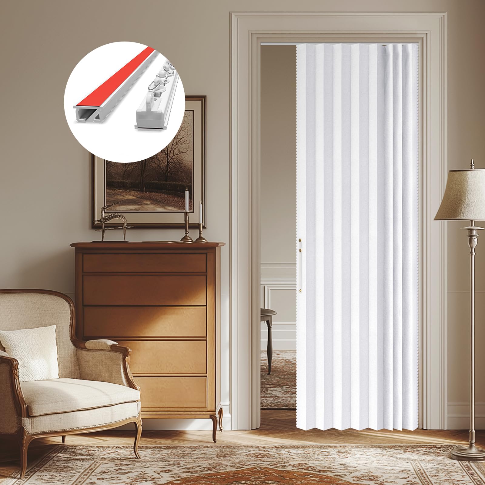 AJAZZ blackout curtain panel assembly view provides privacy and light control.