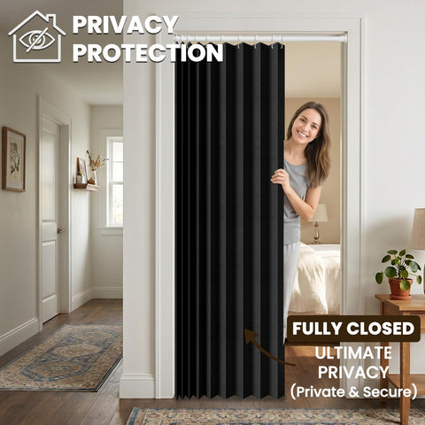 AJAZZ magnetic closure keeps the curtain neatly closed for privacy.