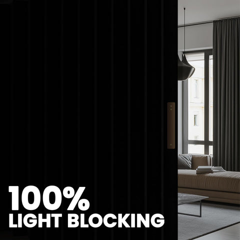 AJAZZ room divider privacy curtain creates intimate zones without clutter.
