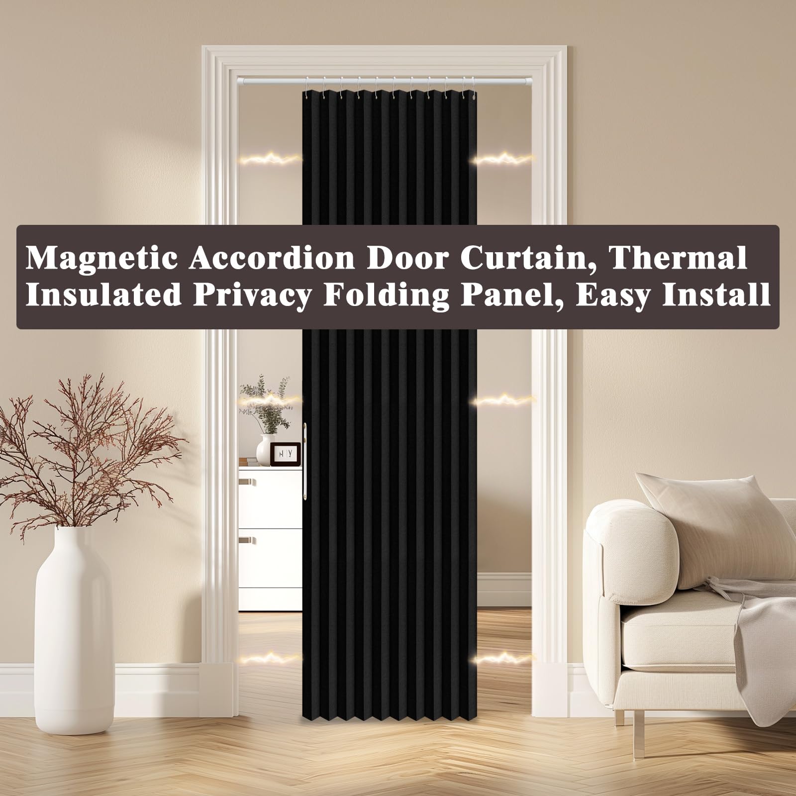 AJAZZ stylish blackout curtain complements modern living room decor.