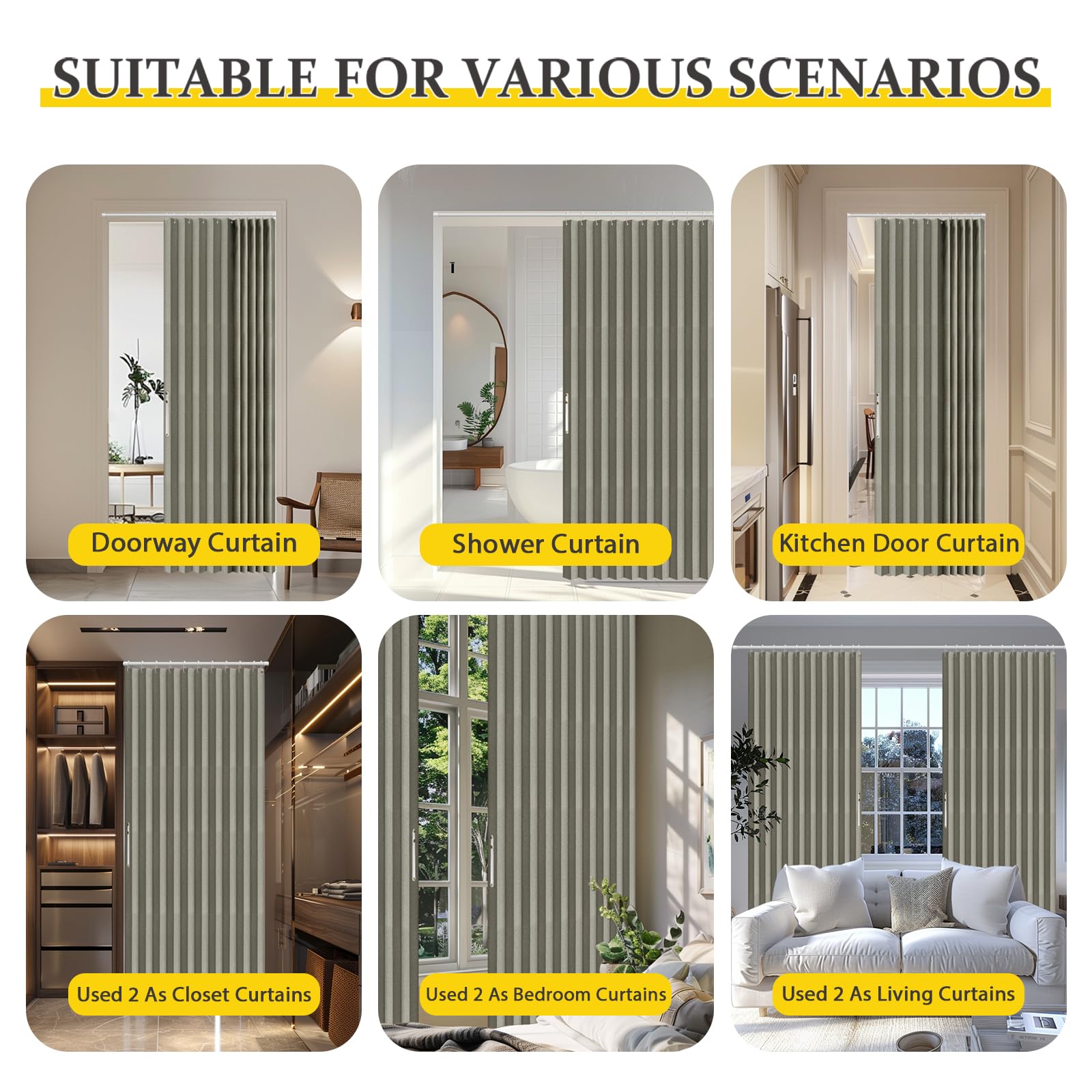 AJAZZ privacy curtain suited for bedroom, living room, wardrobe and study areas.