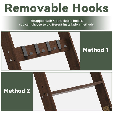 AJLS versatile blanket ladder for farmhouse-style spaces.