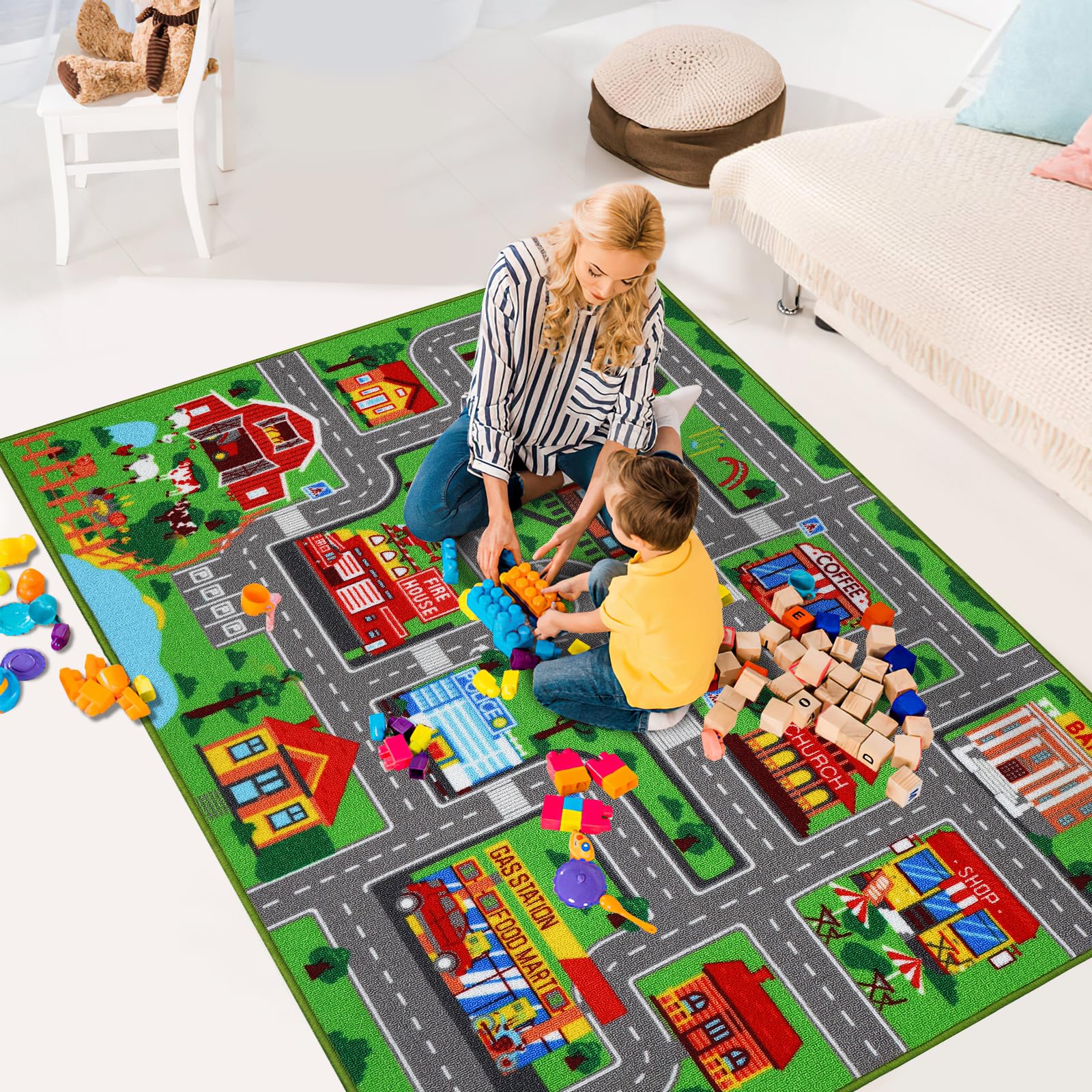 AKASISRUG durable nylon surface maintains color after frequent use.